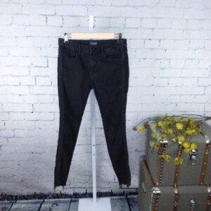 Driftwood Jackie Braided Side Skinny Jeans Black Size 27